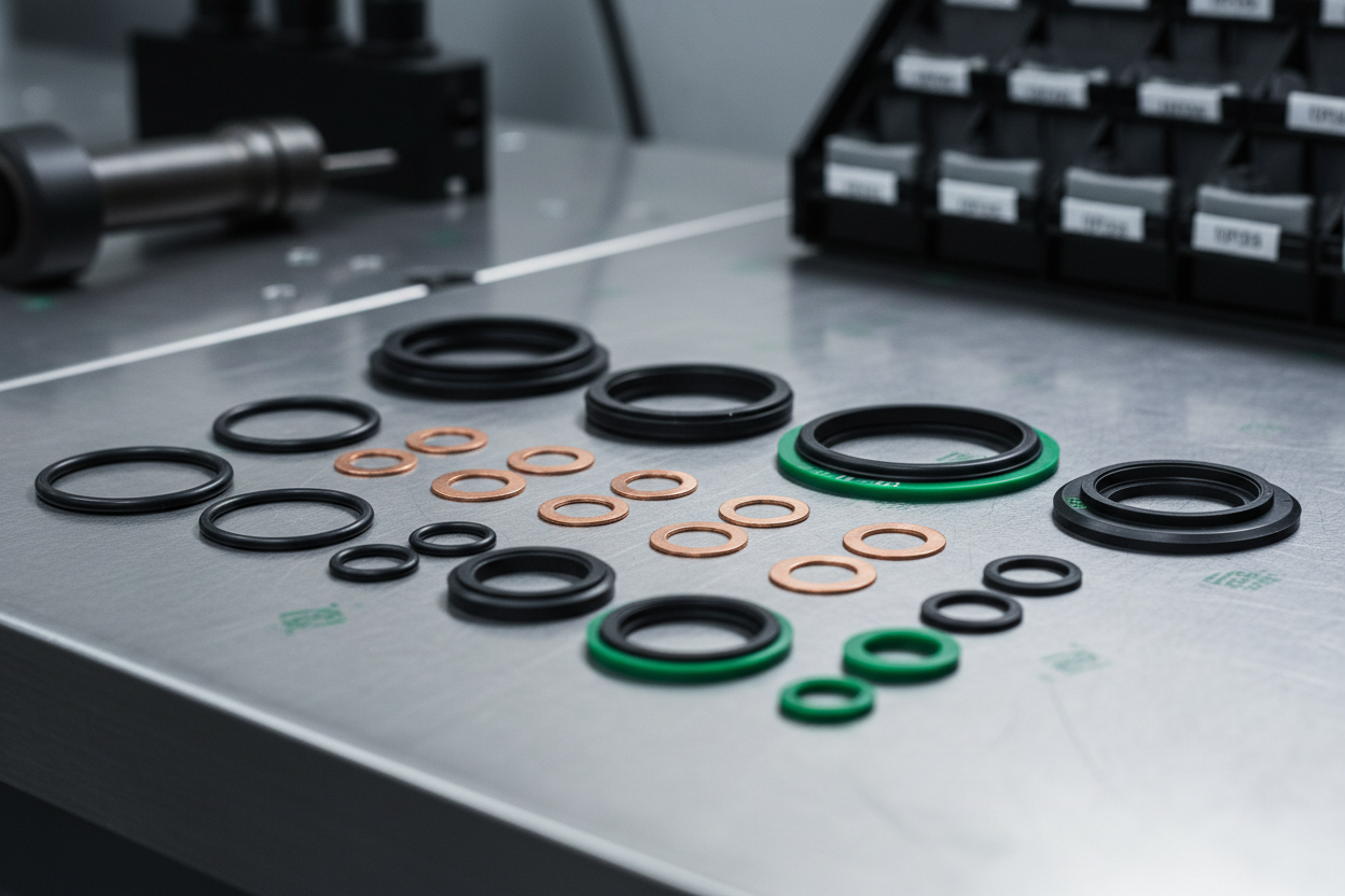 Common rail injector seals and gaskets
