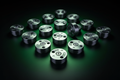 Valve orifices with green and black background